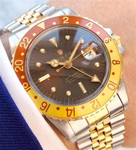 rolex 1675 root beer nipple dial|Rolex root beer watches.